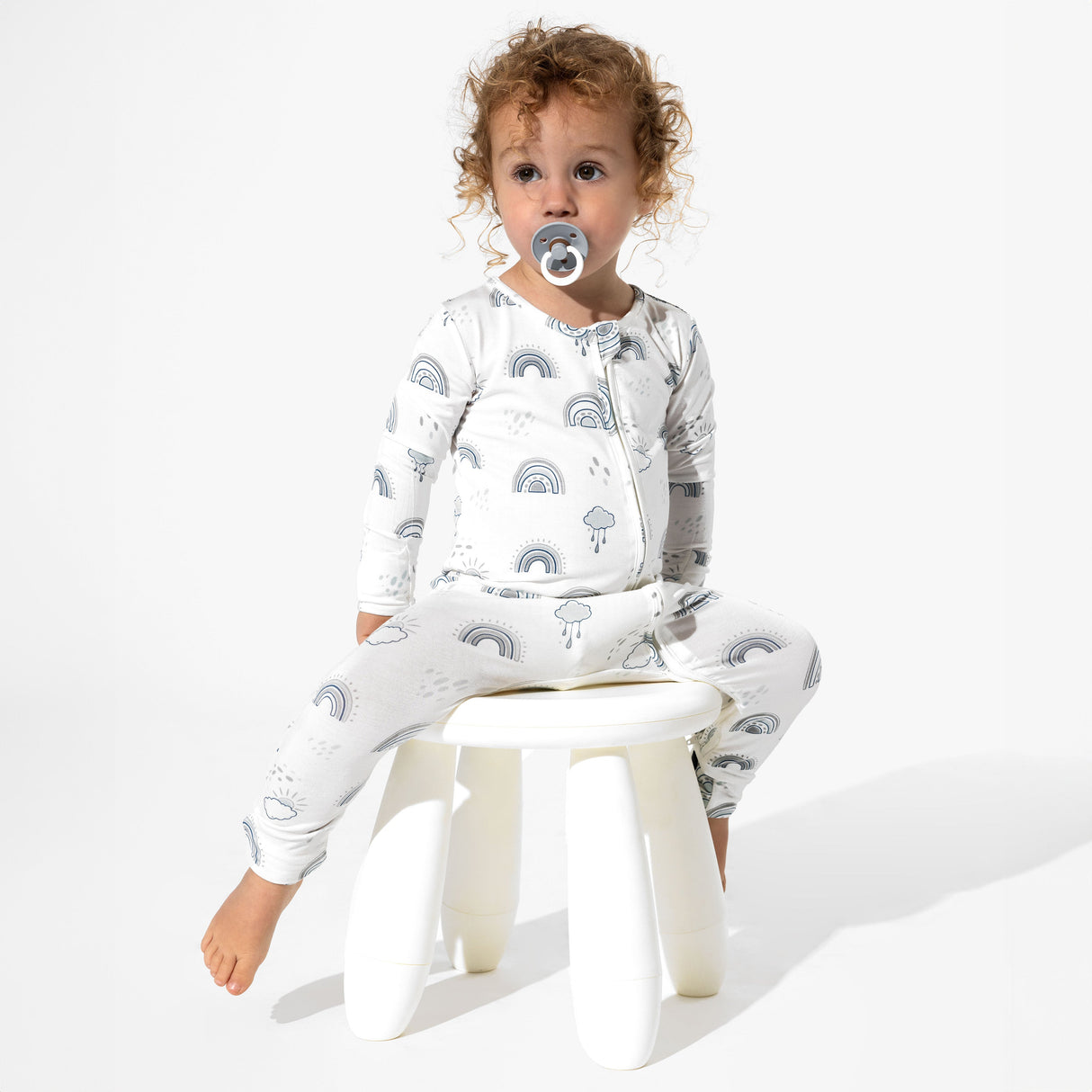 Grey Rainbows Bamboo Convertible Footie - HoneyBug 