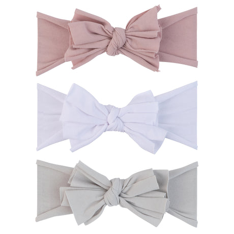 3 Pack Headband Set - Mauve Lavender, Grey & White - HoneyBug 