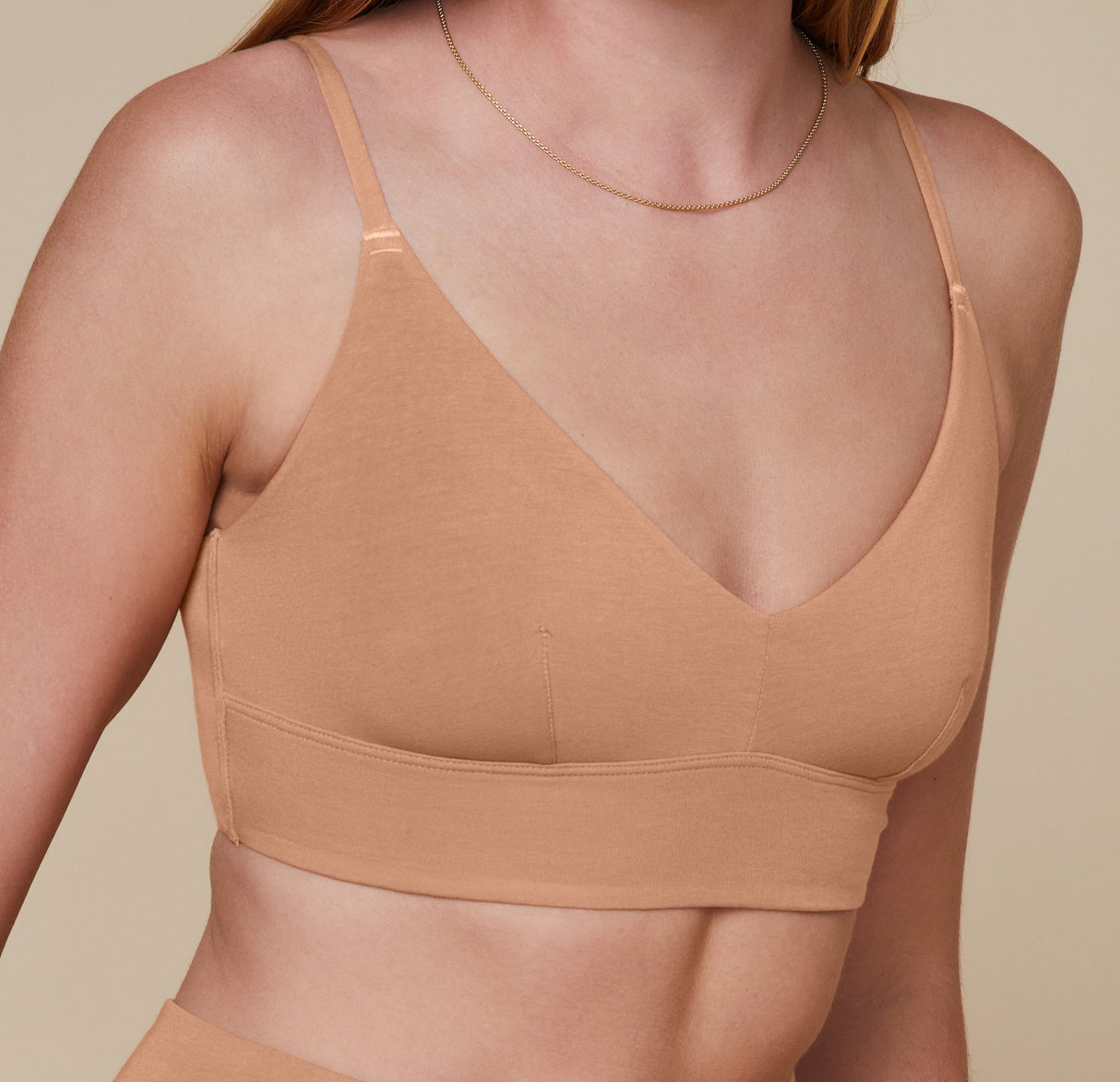 Cloud Cotton Triangle Bralette - Dune