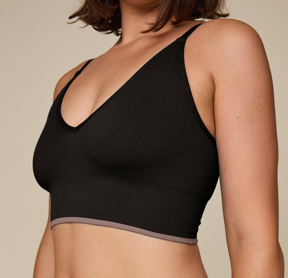 Lounge Rib Triangle Bralette - Black