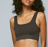 Lounge Rib Scoop Bralette - Charcoal