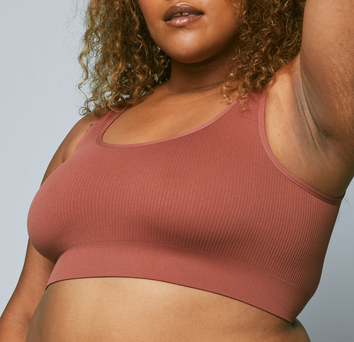 Lounge Rib Scoop Bralette - Clay