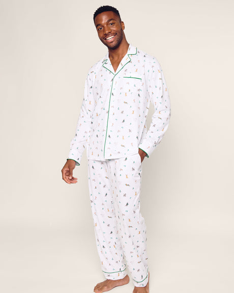 Men's Pima Pajama Set in Jingle Paws - HoneyBug 