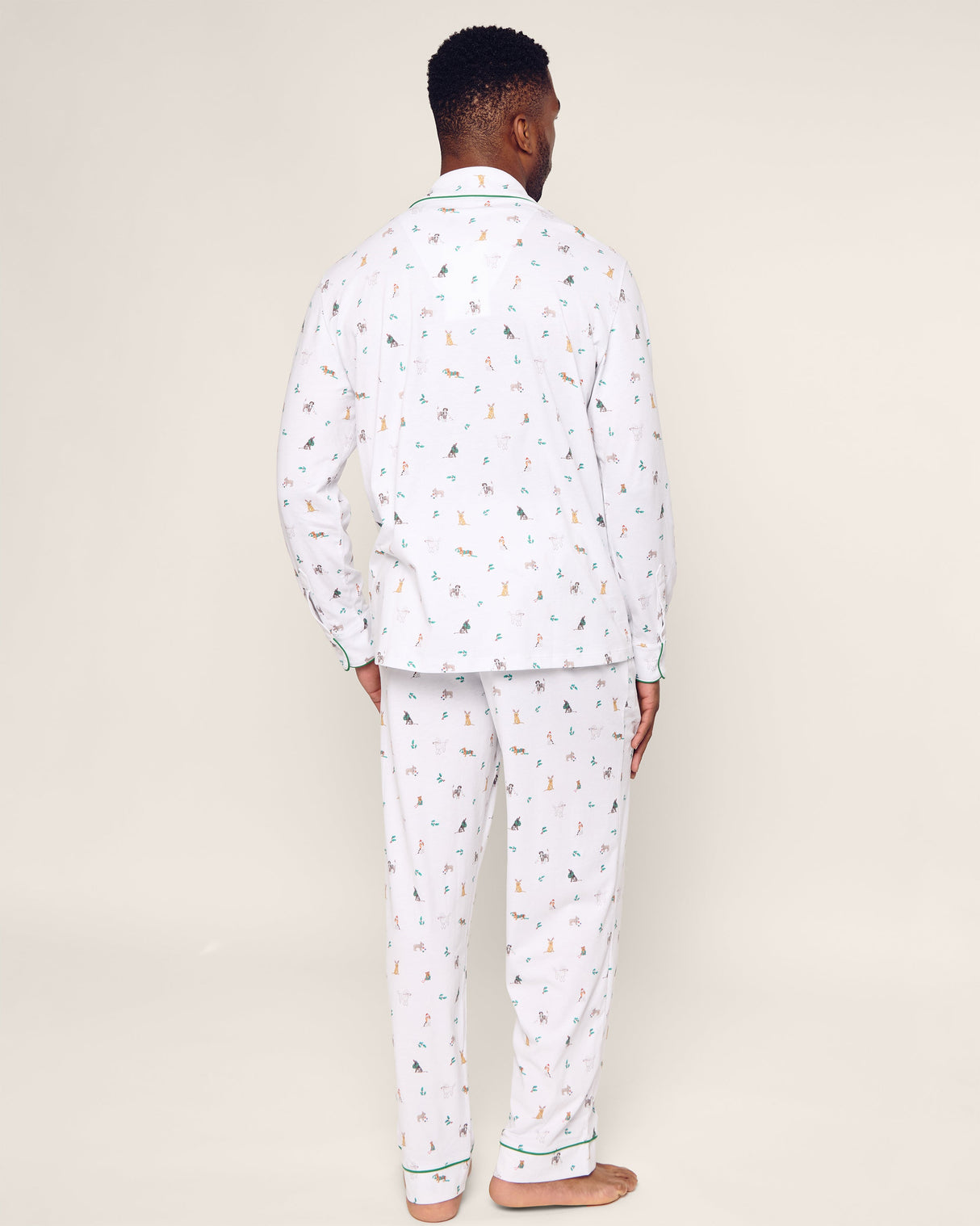Men's Pima Pajama Set in Jingle Paws - HoneyBug 