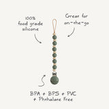 Silicone Pacifier Clip | Luna - Dried Thyme - HoneyBug 