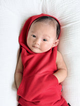 BAMBOO HOODIE TANK- Red