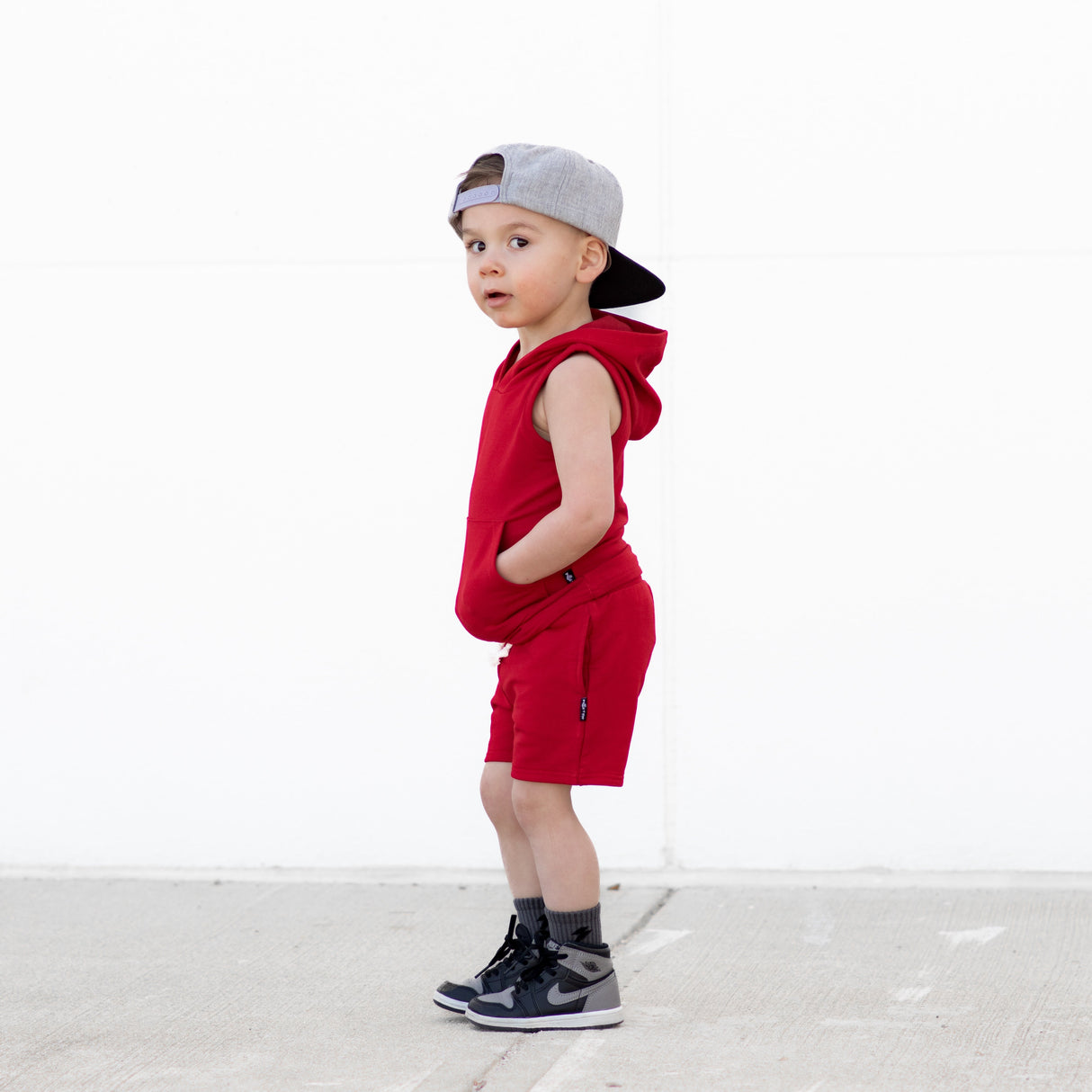 BAMBOO JOGGER SHORTS- Red