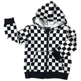 ZIP HOODIE- B+W Check Bamboo French Terry