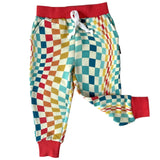 JOGGERS- Groovy Check Bamboo French Terry