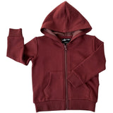 ZIP HOODIE- Oxblood Bamboo French Terry