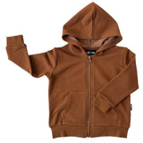 ZIP HOODIE- Bark Bamboo French Terry