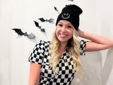 BAMBOO CUFF SMILE BEANIE- Black