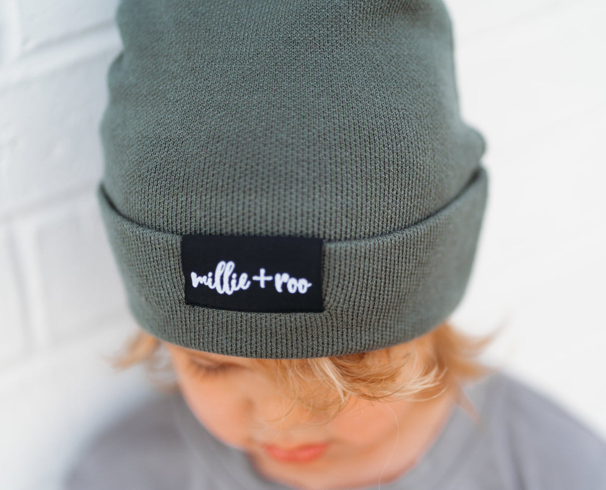 BAMBOO CUFF BEANIE- Moss - HoneyBug 