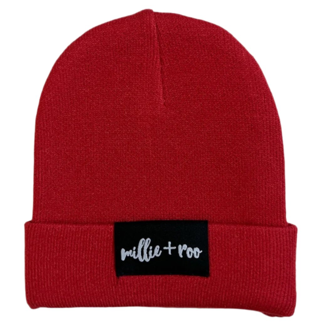 BAMBOO CUFF BEANIE- Red