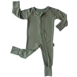 ZIP ROMPER - Moss Ribbed