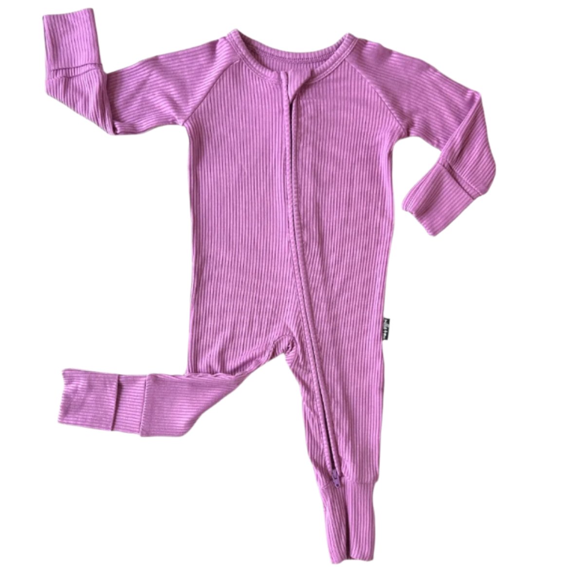 ZIP ROMPER - Lilac Ribbed