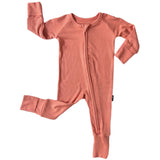 ZIP ROMPER - Red Rock Ribbed