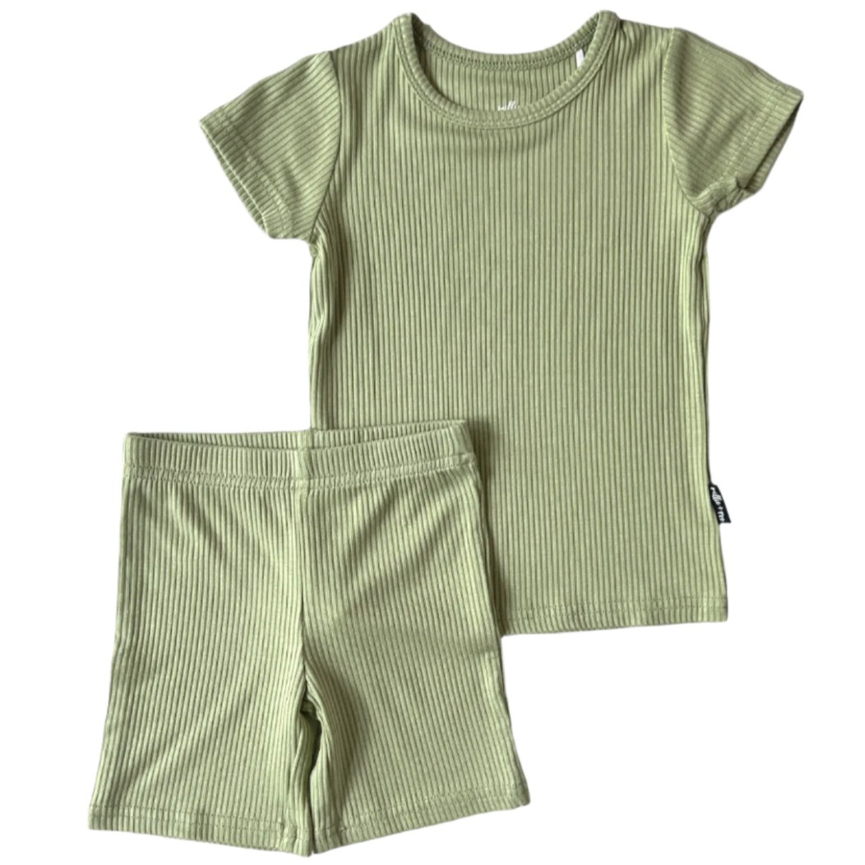 TWO PIECE SHORTIE SET- Pistachio Ribbed