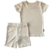 TWO PIECE SHORTIE SET- Clay Ribbed