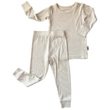 LONG SLEEVE 2 PIECE SETS- Clay Ribbed