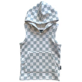 BAMBOO HOODIE TANK- Stone Check