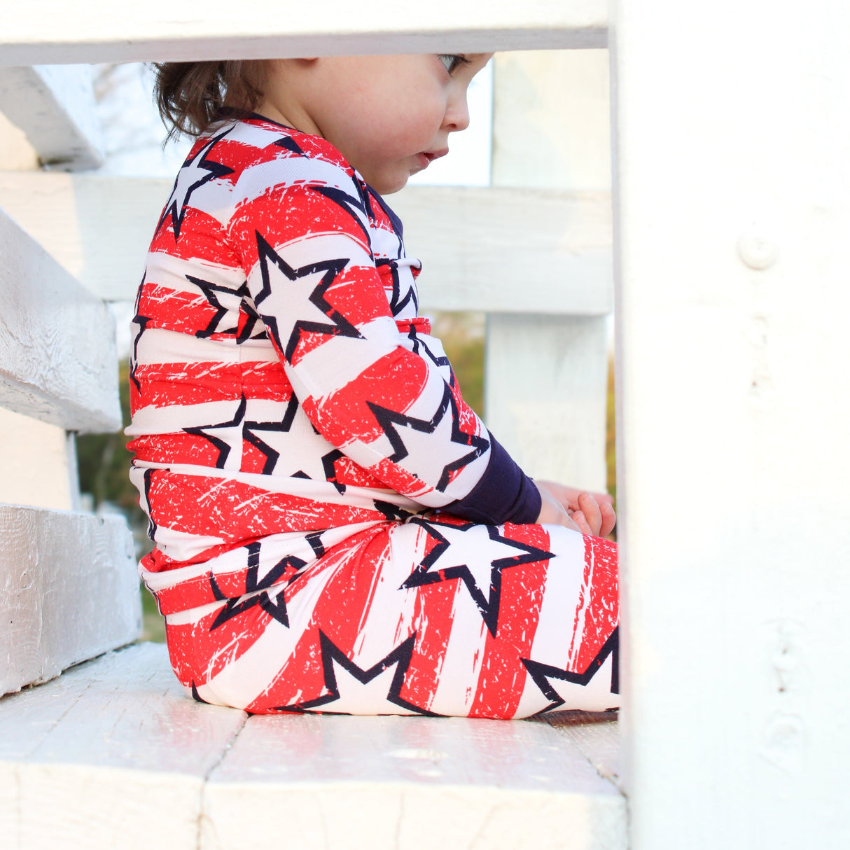 LONG SLEEVE 2 PIECE SETS- Stars + Stripes