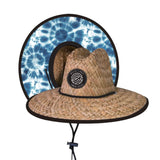 Straw Hat- Blue Tie Dye