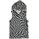 BAMBOO HOODIE TANK- Black Dizzy Check