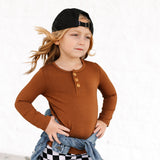 HENLEY LONG SLEEVE- Sienna - HoneyBug 