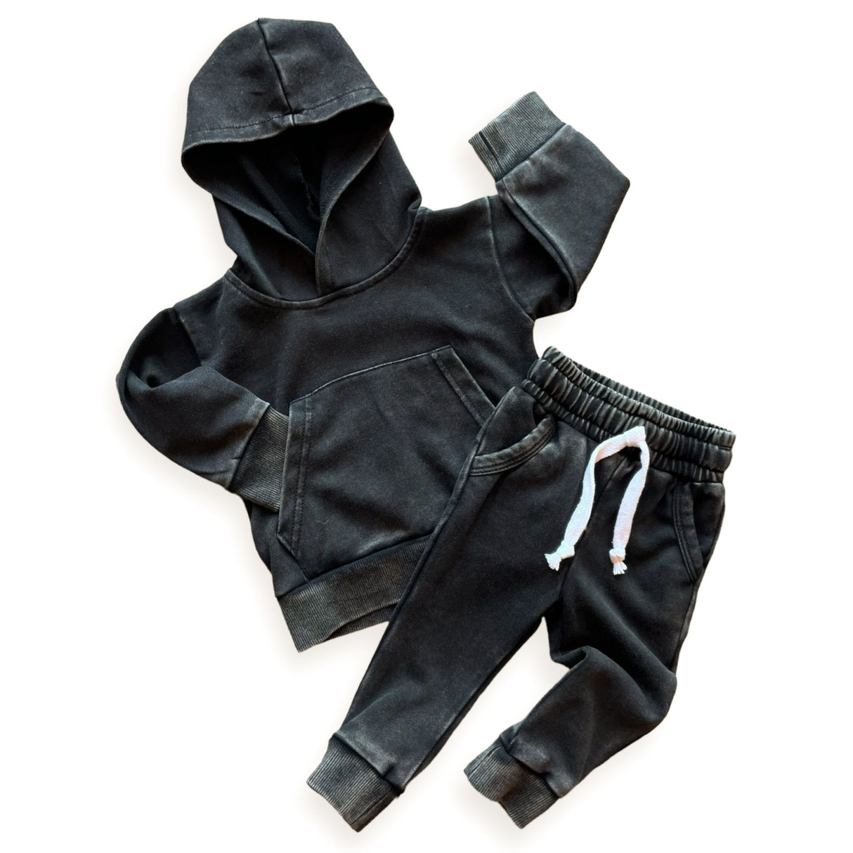 Onyx Stonewash Kids Hoodie - HoneyBug 