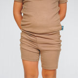 TWO PIECE SHORTIE SET- Mocha Ribbed - HoneyBug 