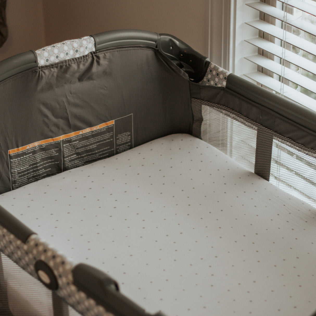 Pack N Play I Portable Crib Sheet Set - Grey Dottie - HoneyBug 