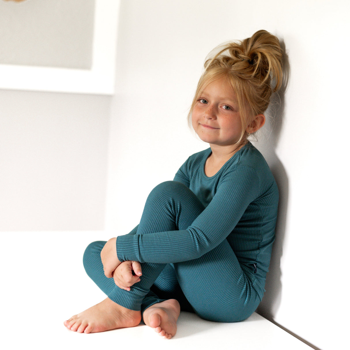 LONG SLEEVE 2 PIECE SETS- Peacock Ribbed - HoneyBug 