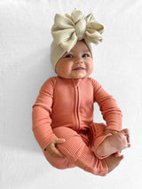 ZIP ROMPER - Red Rock Ribbed - HoneyBug 