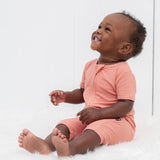 SHORTIE ZIP ROMPER - Red Rock Ribbed - HoneyBug 