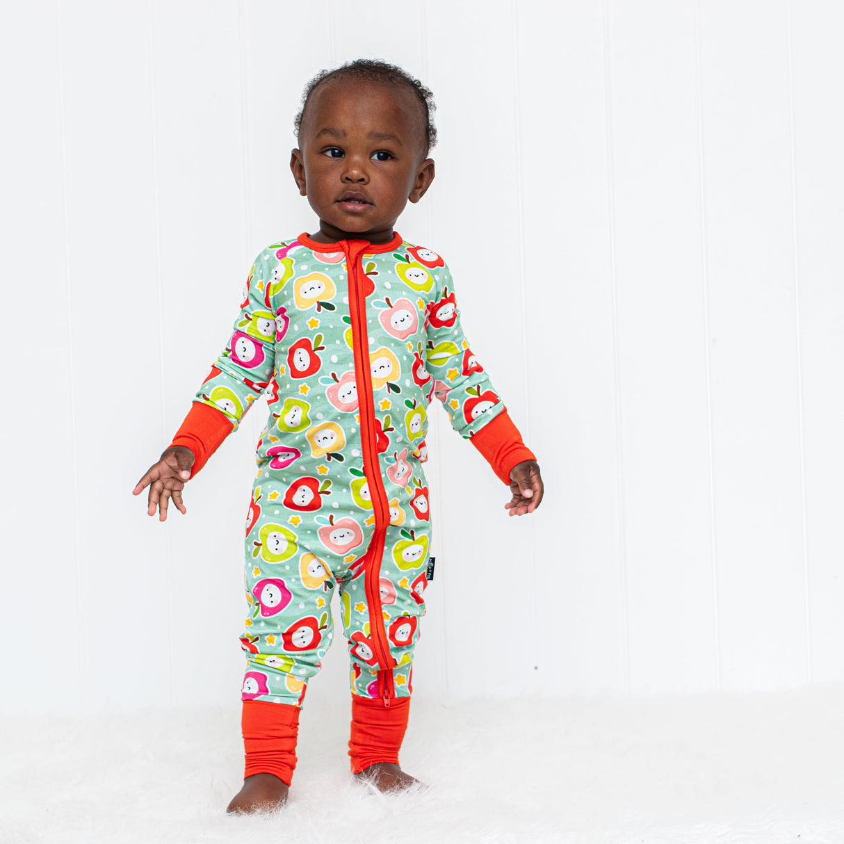 ZIP ROMPER - Kawaii Apple - HoneyBug 