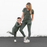 MAMA JOGGERS- Moss Snow Wash - HoneyBug 