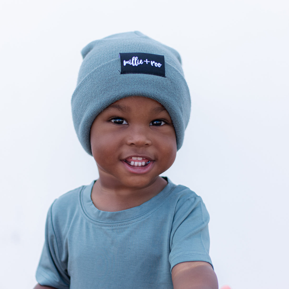 BAMBOO CUFF BEANIE- Slate - HoneyBug 