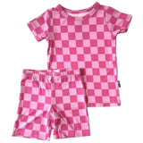 TWO PIECE SHORTIE SET- Pink Check