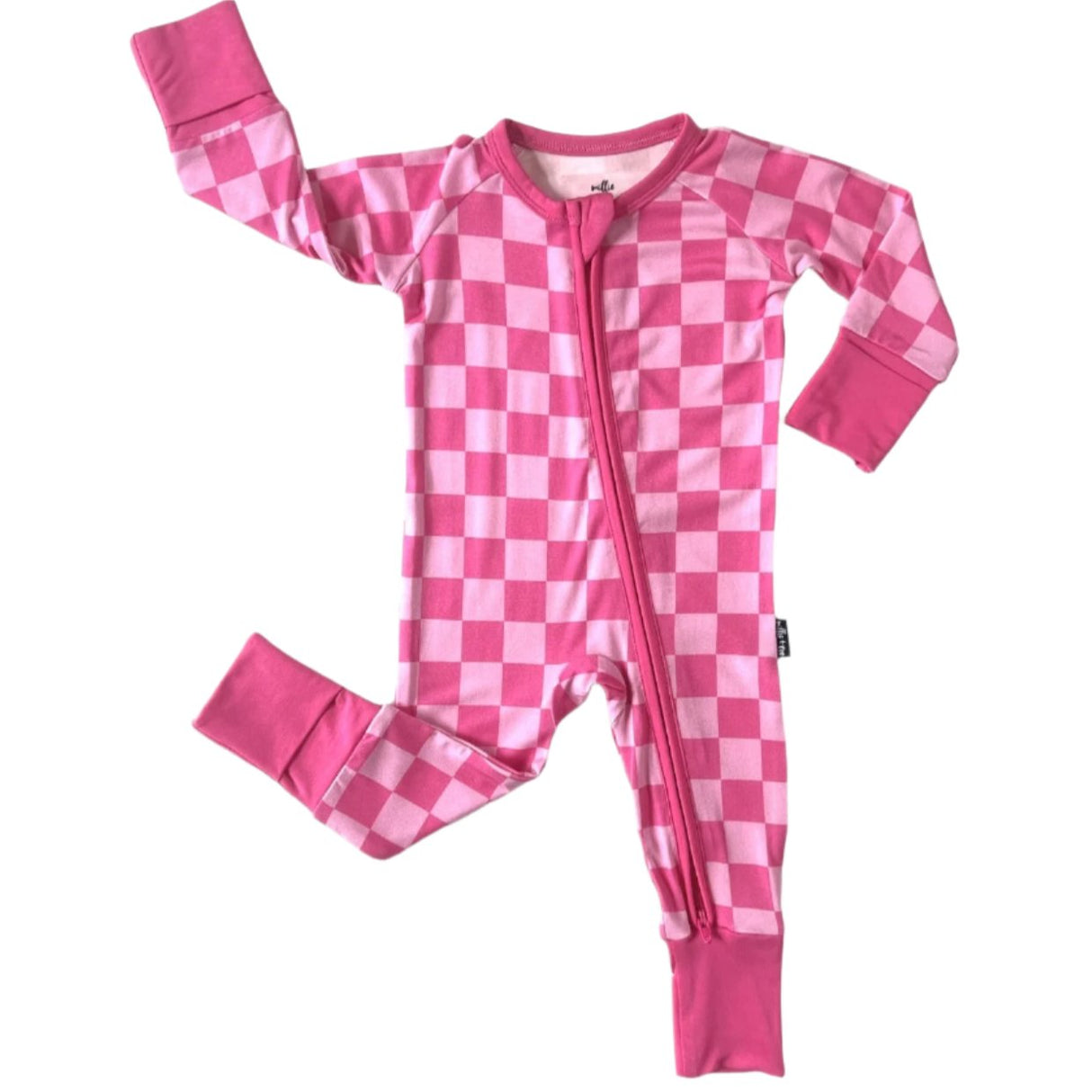 ZIP ROMPER - Pink Check