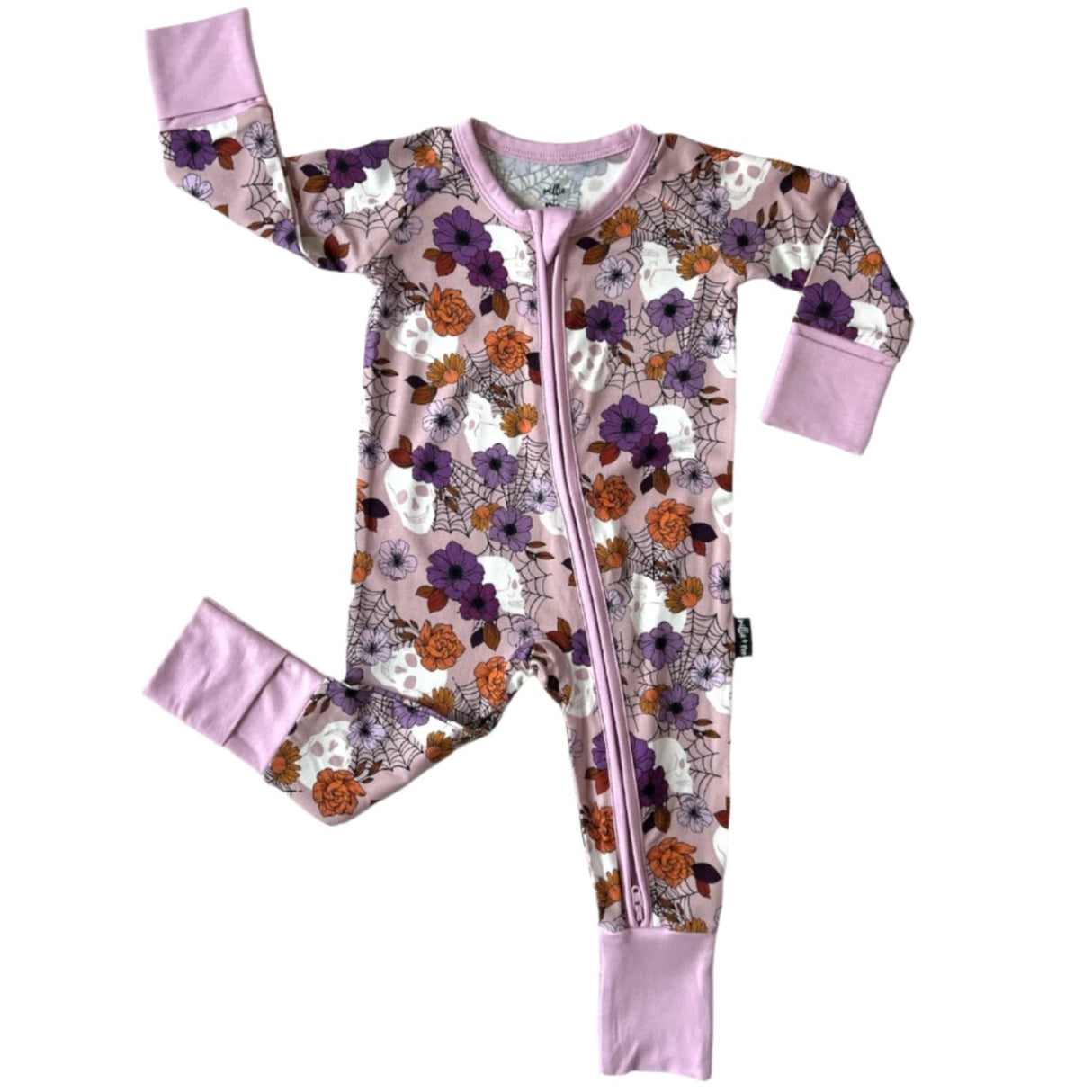 ZIP ROMPER - Lavender Skulls