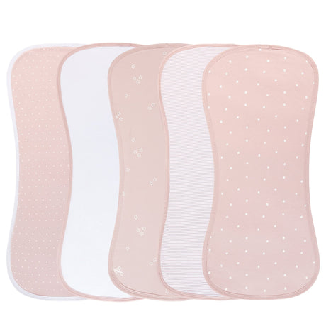 Reversible Burp Cloths - Pink Tulip - HoneyBug 