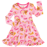 On Game Days We Wear Pink Girls Dress - HoneyBug 