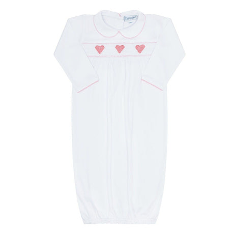 Heart Smocked Gown - HoneyBug 