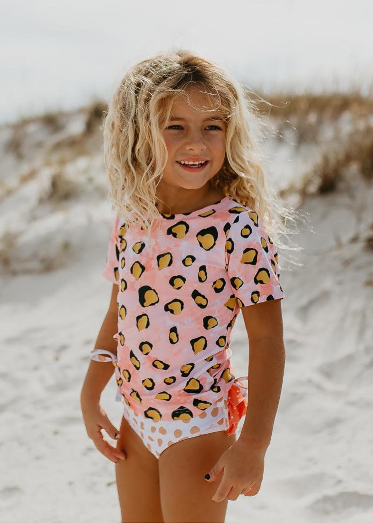 Sophie Pink Lep Rash Guard Swimsuit - HoneyBug 