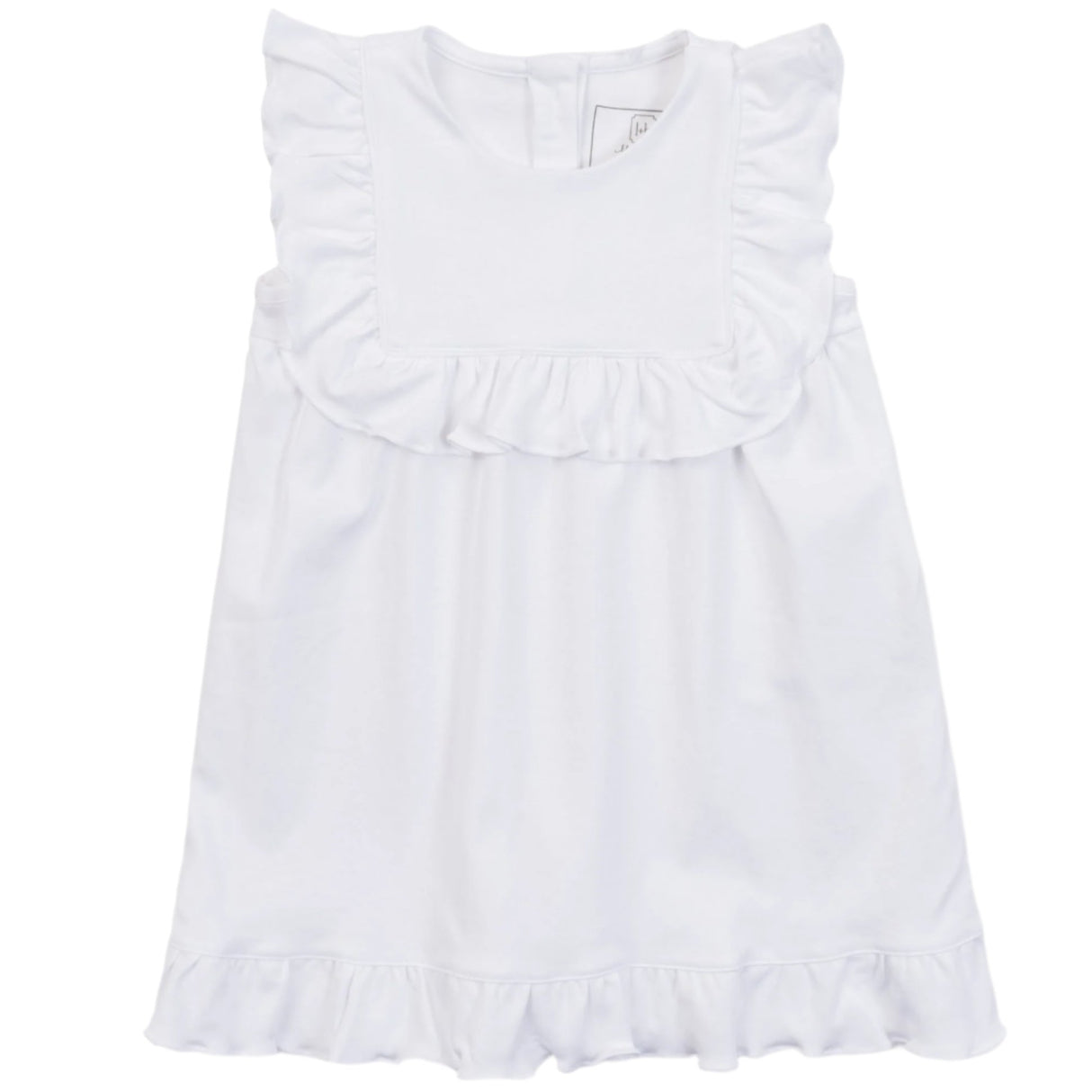 Piper Girls' Pima Cotton Dress - White - HoneyBug 