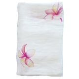 Plumeria Muslin Swaddle Blanket