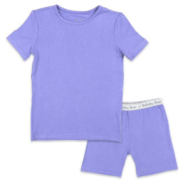 Poppin Purple Bamboo Kids Pajama Short Set - HoneyBug 