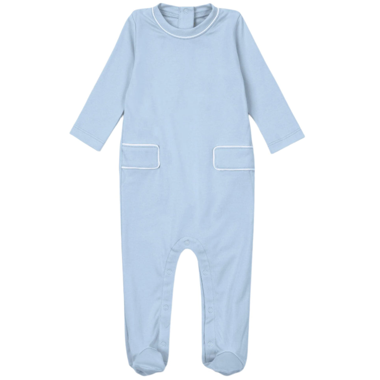 Preston Footed Romper - Light Blue