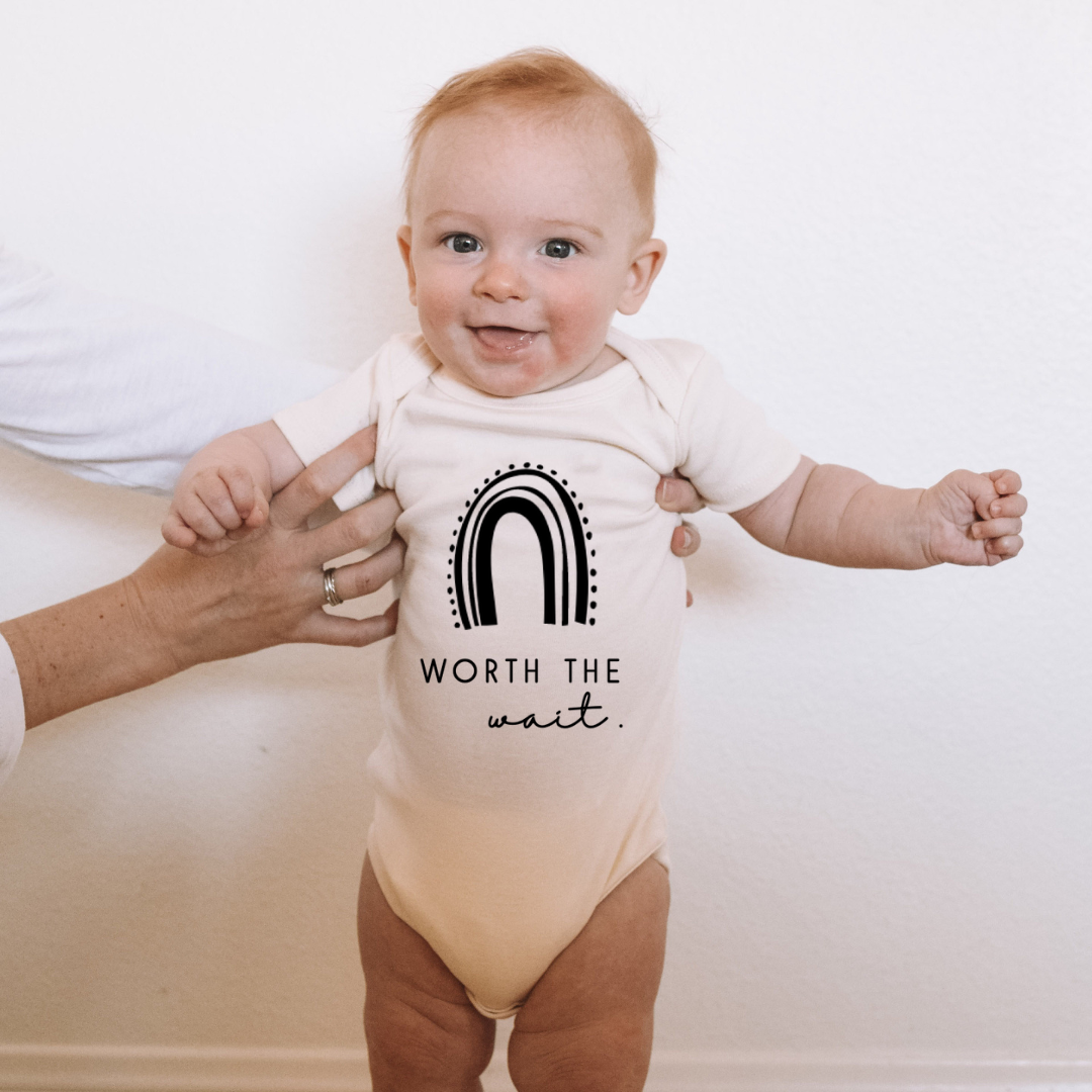 Worth the Wait Rainbow - Organic Cotton Bodysuit - HoneyBug 